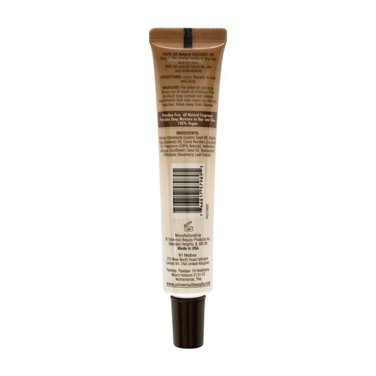 Tube of cosmetic product with label on a white background