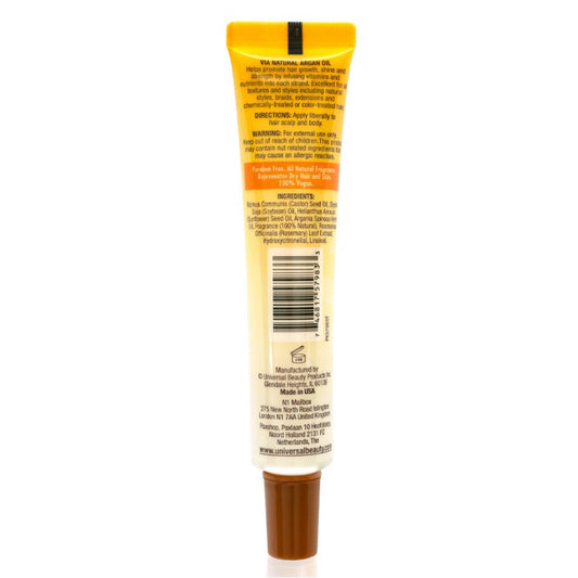 Back view of a cosmetic tube with label and barcode on a white background