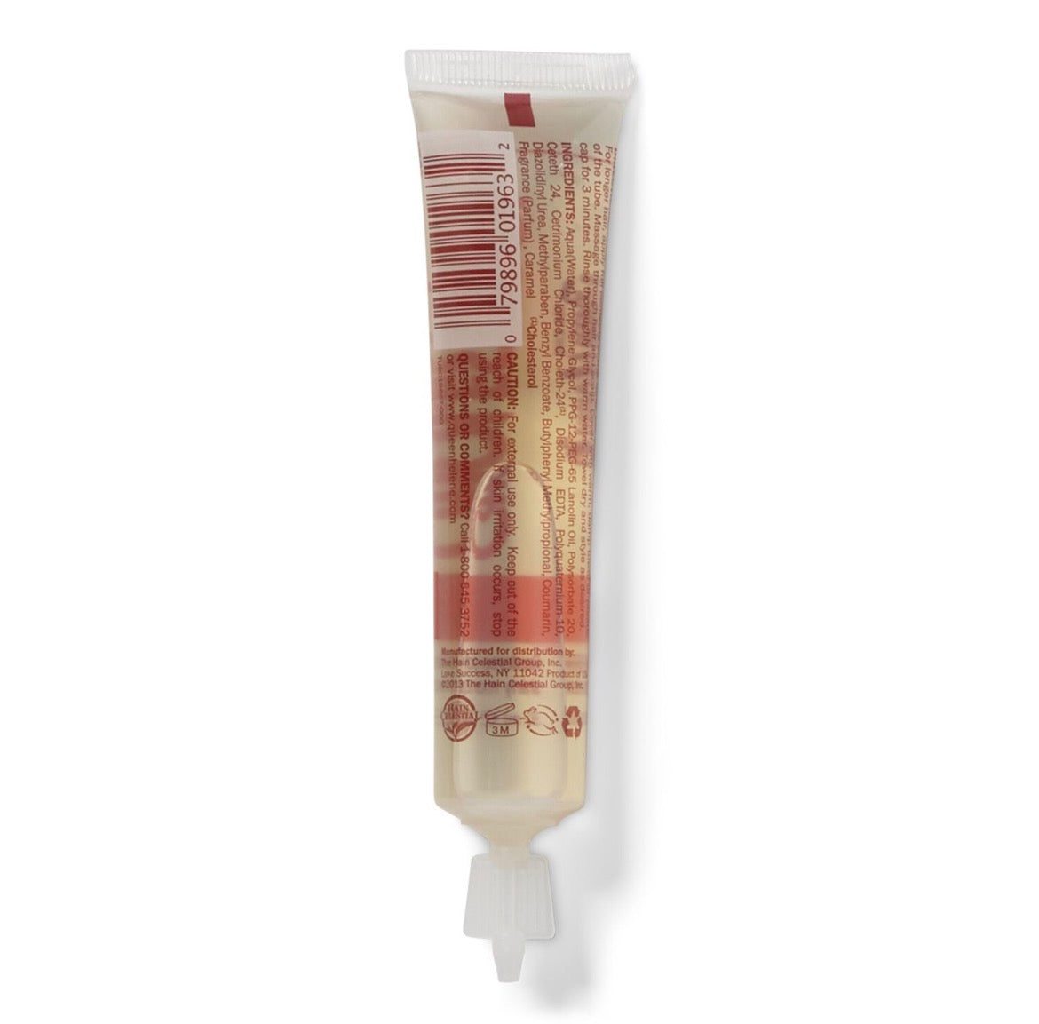 Tube of hot oil treatment with a visible brand logo on a white background