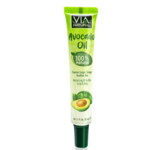 Tube of Via Natural Avocado Oil on a white background
