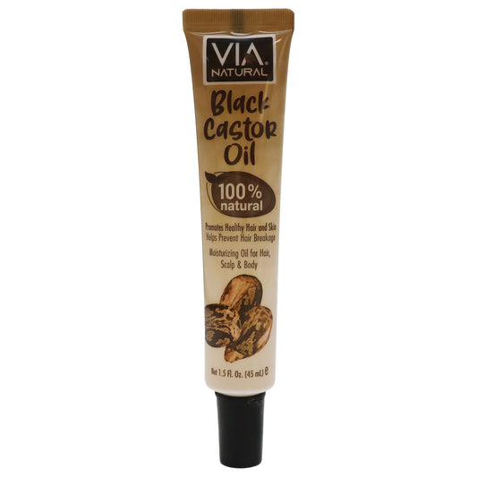 Tube of VIA Natural Black Castor Oil on a white background