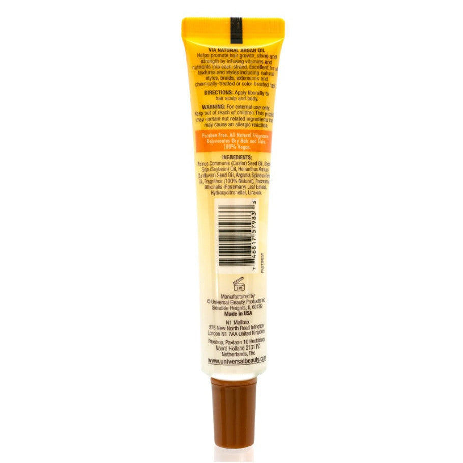 Back view of a cosmetic tube with label and barcode on a white background